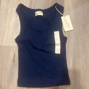 Universal Thread Navy Ribbed Scoop-Neck Tank Top